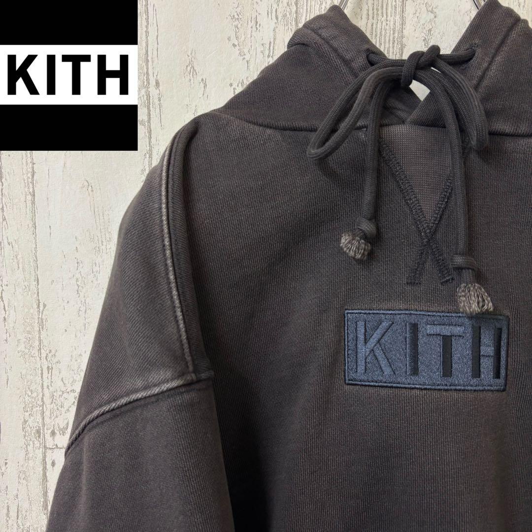 【激レア】KITH キス　パーカー　完売モデル　スウェット　ボックスロゴ　刺繍 2026年最新】キス kith ボックスロゴの人気アイテム - メルカリ