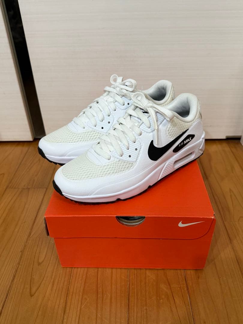 新品未使用　25.5㎝　ナイキ エアーマックス90G ゴルフ　シューズ NIKE（ナイキ） エアマックス 90G ホワイト ブラック 27cm NIKE AIR
