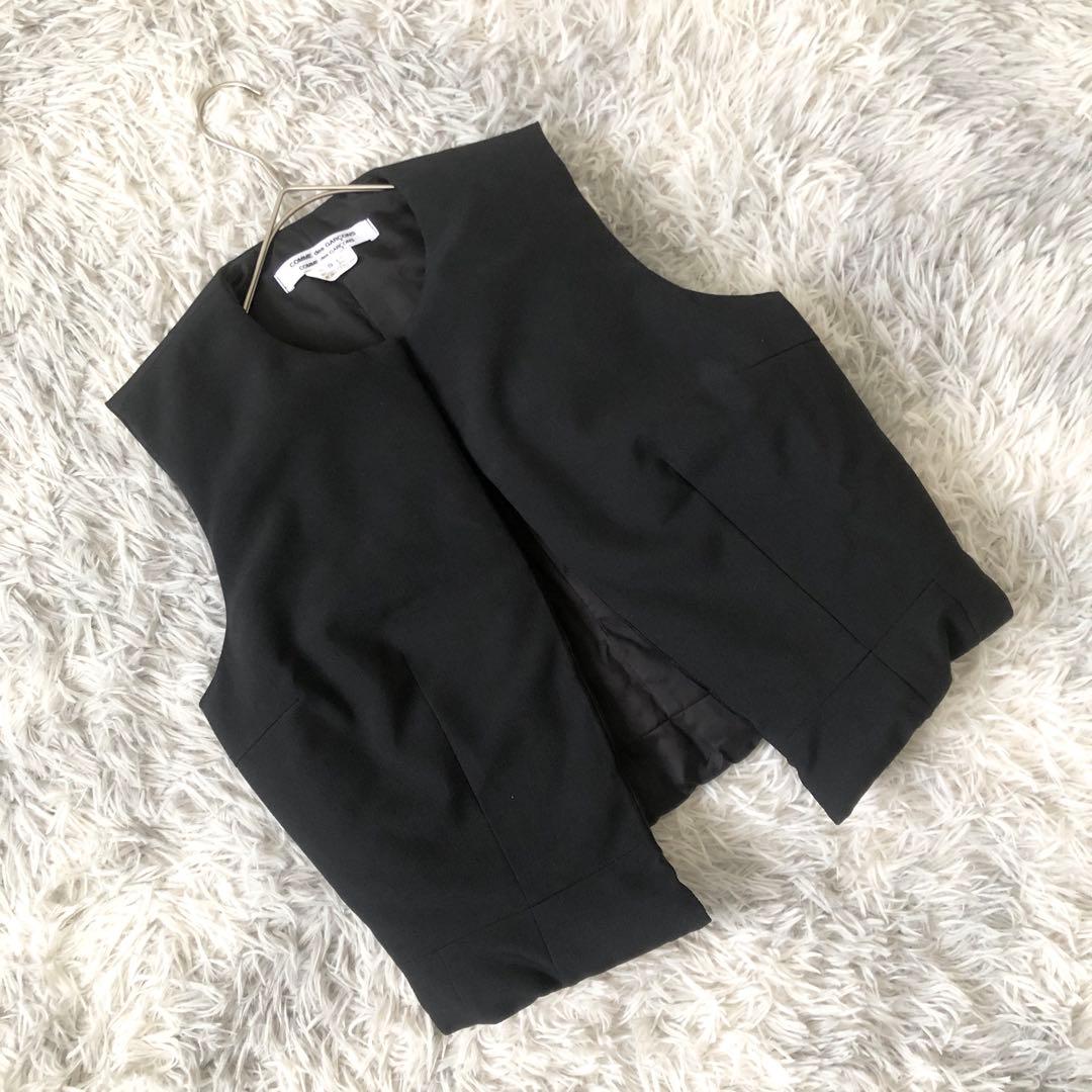 ウール100%✨コムデギャルソン【S】ダウンベスト ベスト アウター 上着 コムデギャルソンオムCOMME des GARCONS HOMME ウールジップアップ