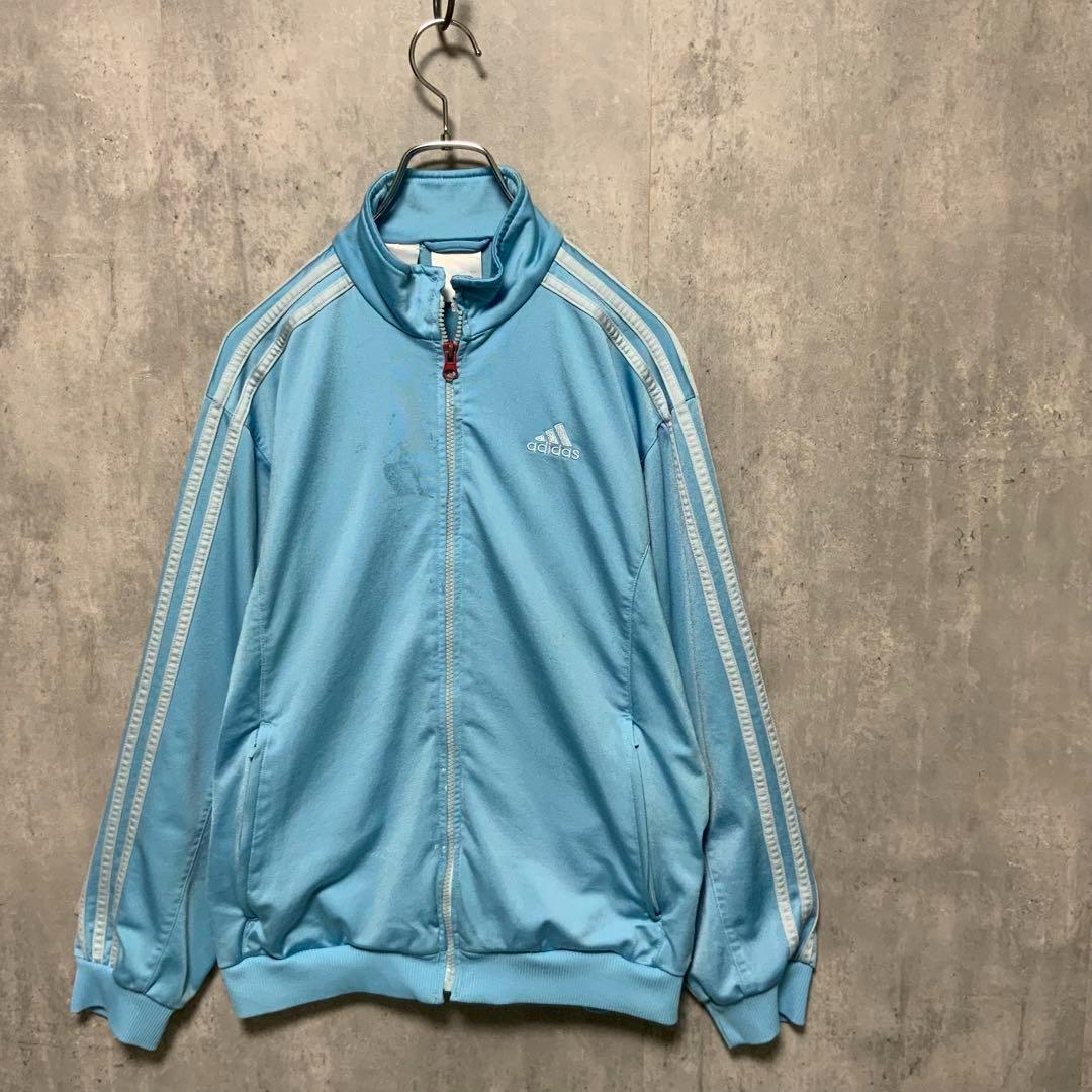 adidas アディダス トラック ジャケット ジャージ ブルー 刺繍 - メルカリ