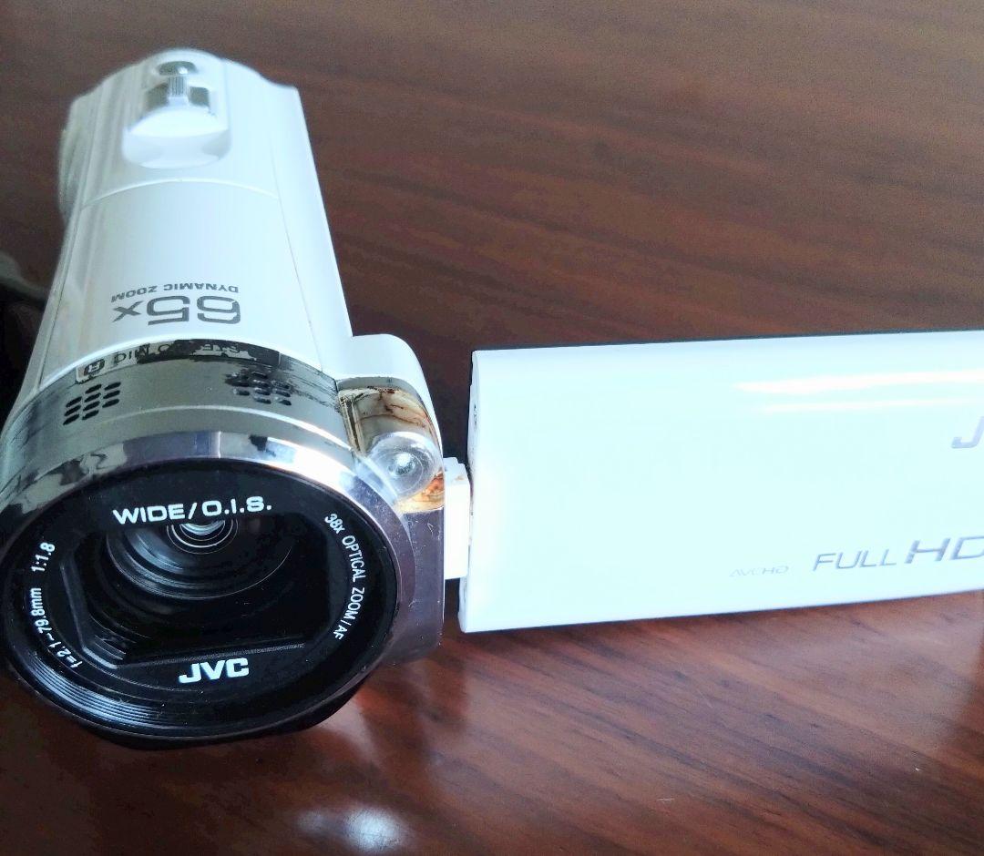 ジャンク品】JVC Everio ビデオカメラ GZ-E565 ホワイト - メルカリ