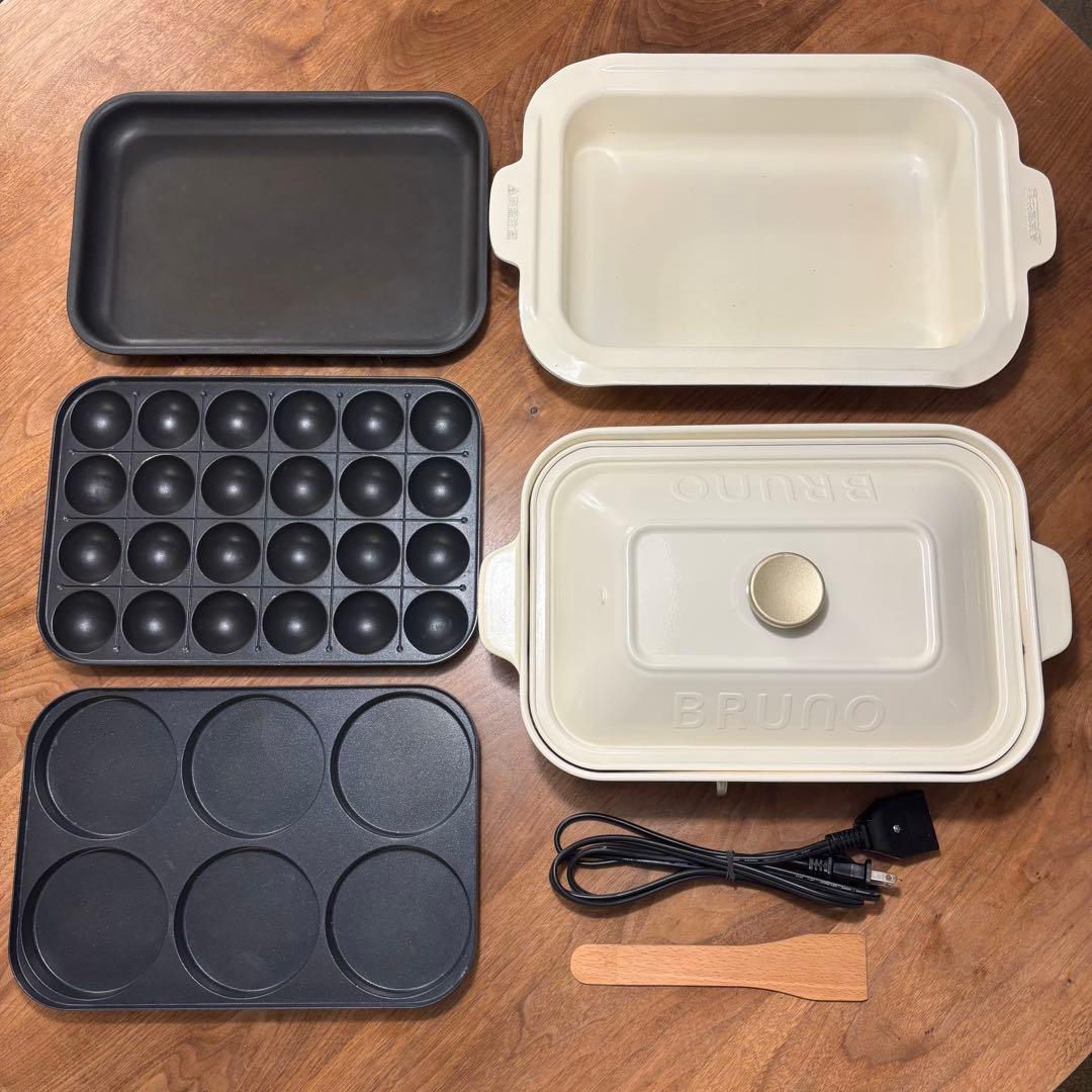 ブルーノ コンパクトホットプレート プレート4種セット 白 ホワイト アイボリー 楽天市場】BRUNO コンパクト ホットプレート ホワイトブルーノ