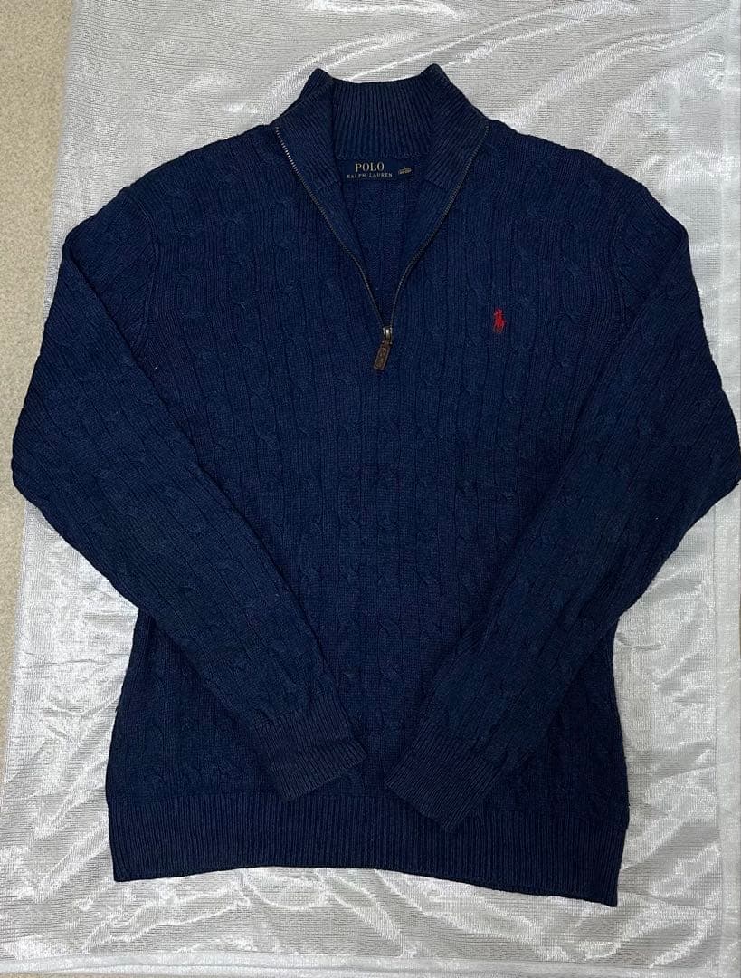 POLO RALPH LAUREN ケーブルニットハーフジップLサイズ POLO RALPH LAUREN（ポロ・ラルフローレン） ニット セーター ケーブル