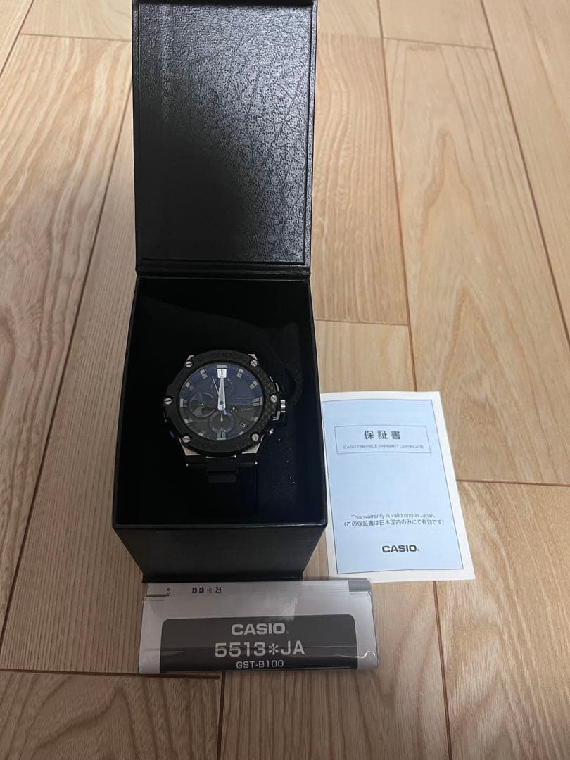 CASIO GST-B100XA-1AJF 美品 G-SHOCK カシオ Gショック Gスチール カーボンベゼル GST-B100XA-1AJF