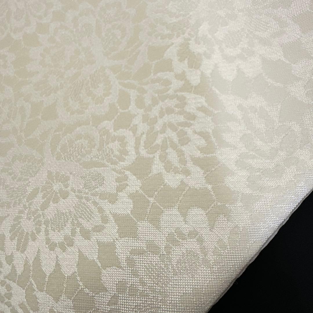 専用ページ】お仕立て込.新品 袋帯 白 生成色 花柄 4888 - メルカリ