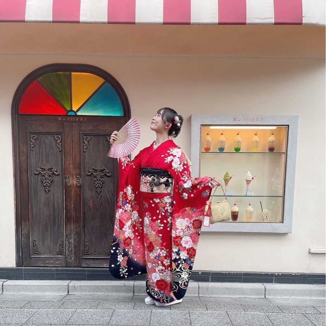 華やかな赤色の振袖　4〜6点フルセット 楽天市場】【中古】振袖 6点セット Lサイズ 振袖セット 振袖フルセット