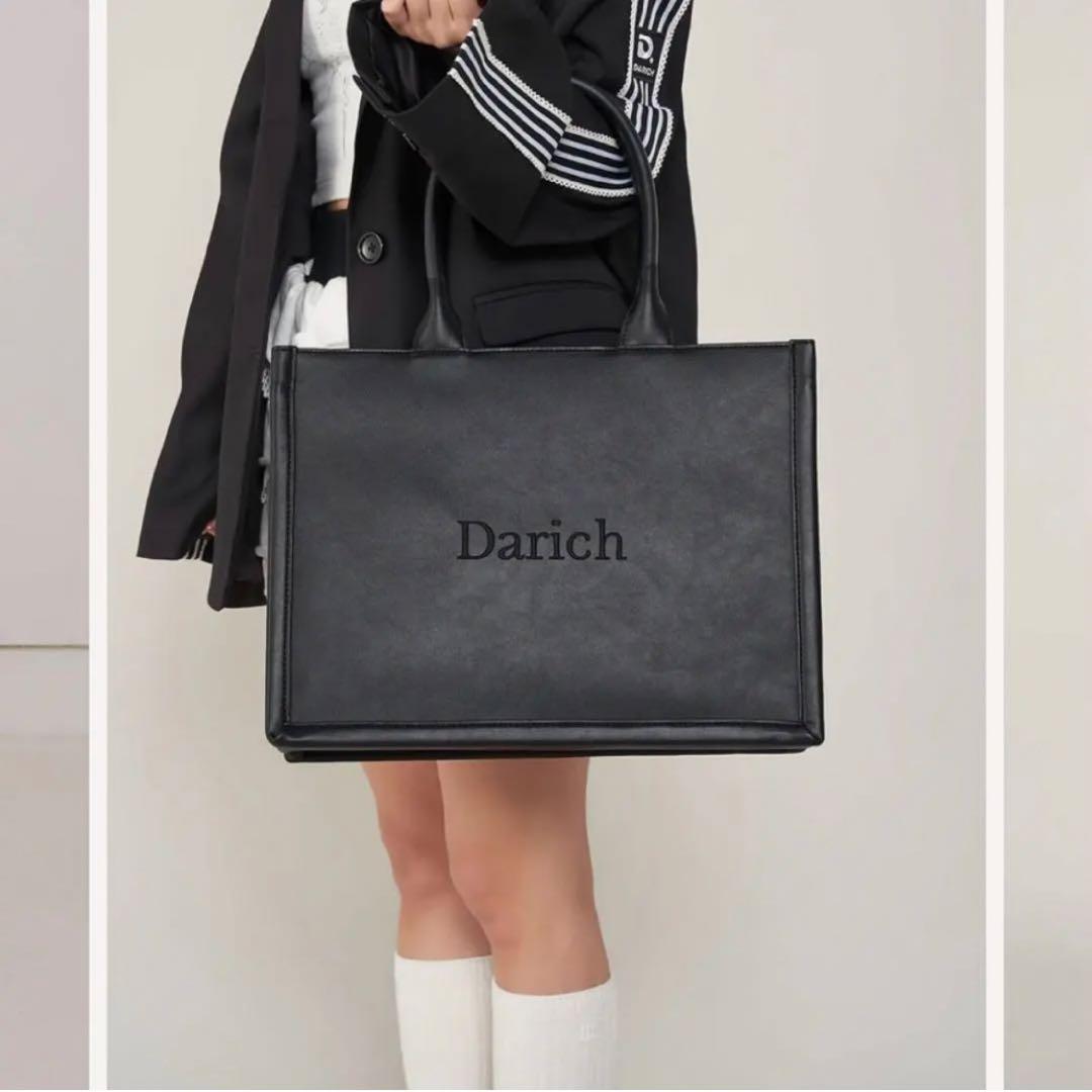 Darich ダーリッチ ロゴレザートート　ブラック ダーリッチ Darich ロゴレザートートバッグ （ブラック