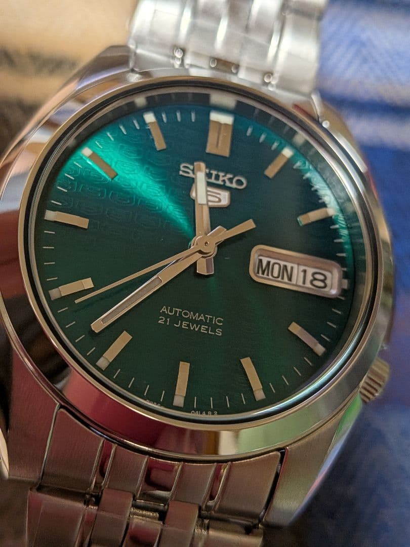 SEIKO5 自動巻き 腕時計 グリーン SNK543K1 セイコー5 7S26 - メルカリ