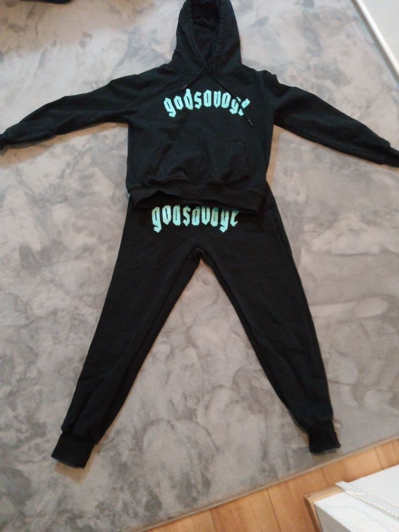 godsavage フード付きパーカーとパンツセット - メルカリ
