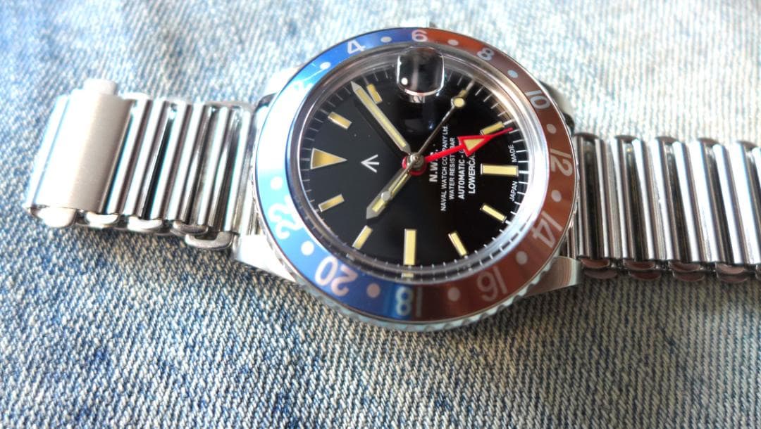 ★ ナバルウォッチ EDIFICE別注 GMT 40.8mm NH34 ペプシ