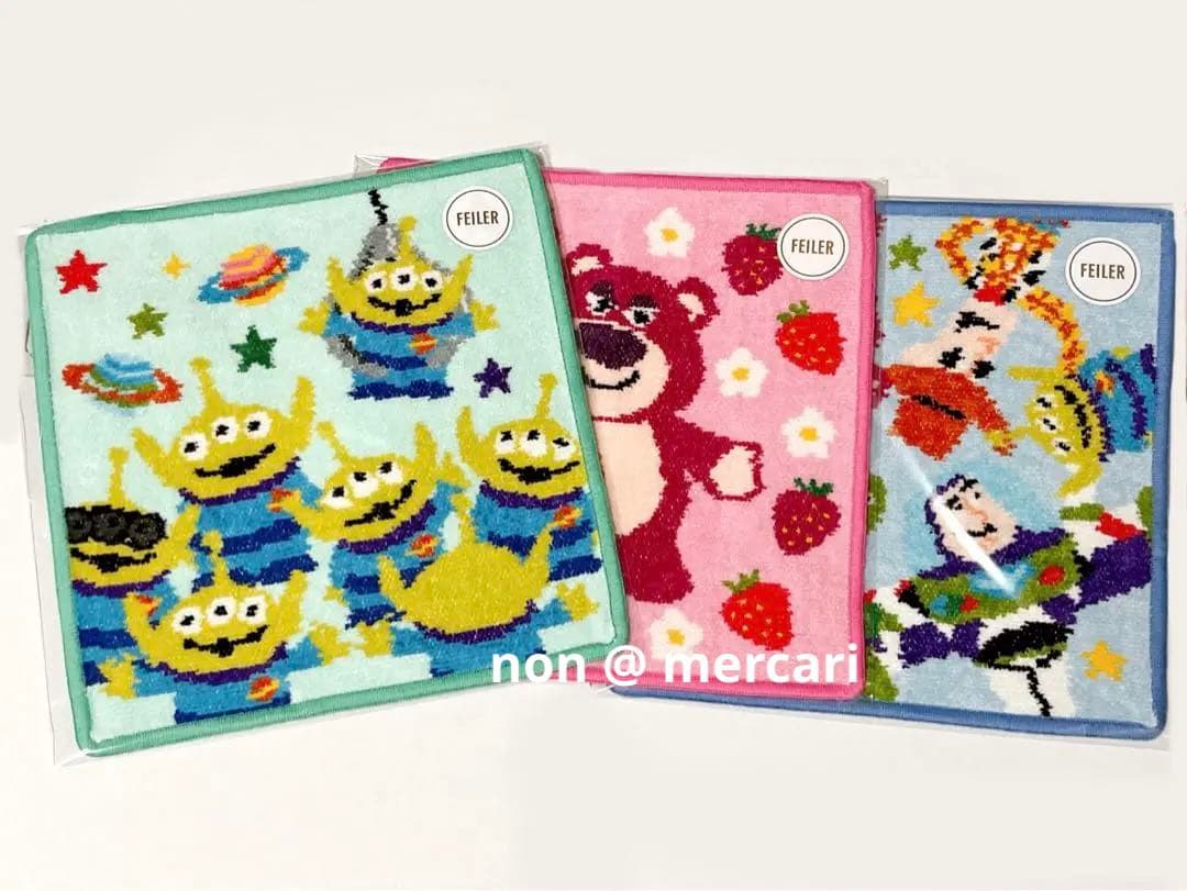 【新品・未開封】フェイラー トイストーリーコラボ　ハンカチ 全種類 3枚セット ラブラリー バイ フェイラー『トイ・ストーリー』ウッディやバズの