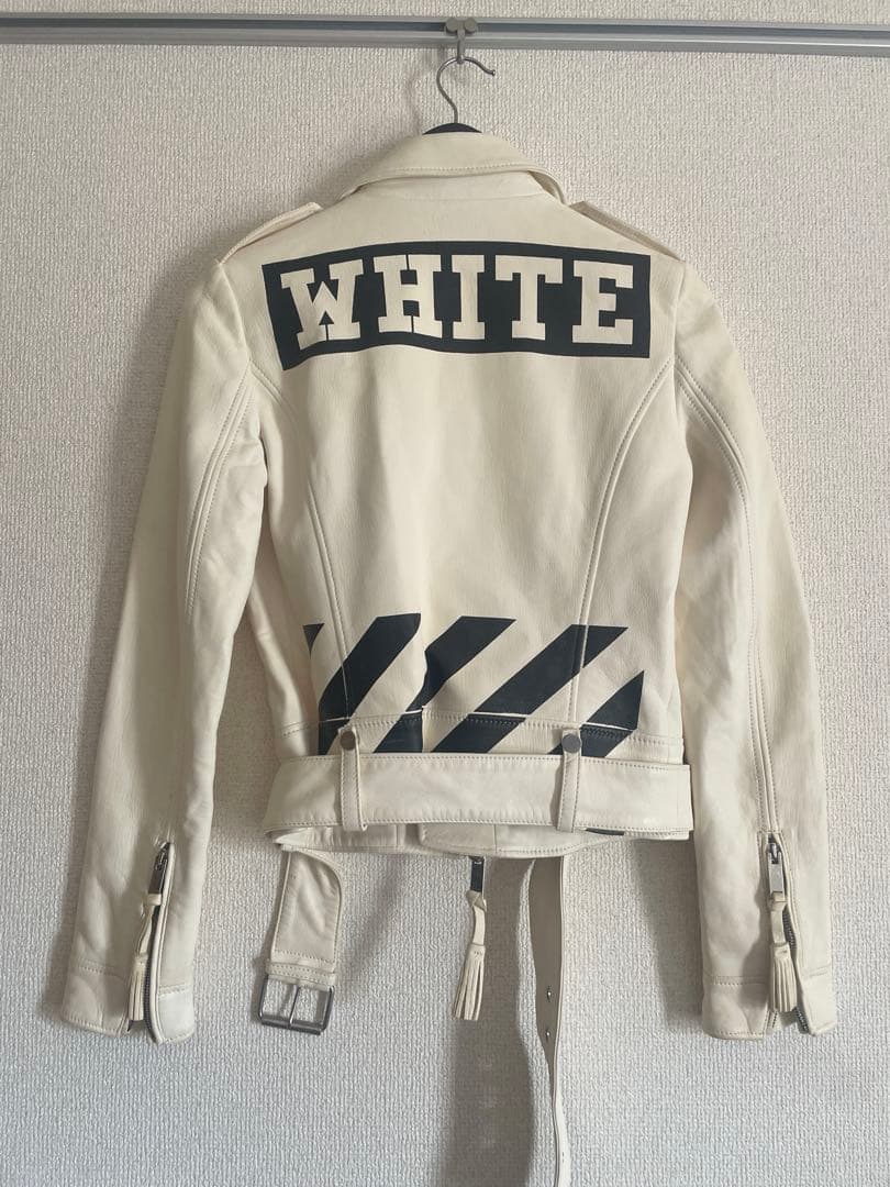OFF WHITE BLUE COLLAR バックプリント　レザージャケットS 71iXMBG4tuL.jpg_BO30,255,255,