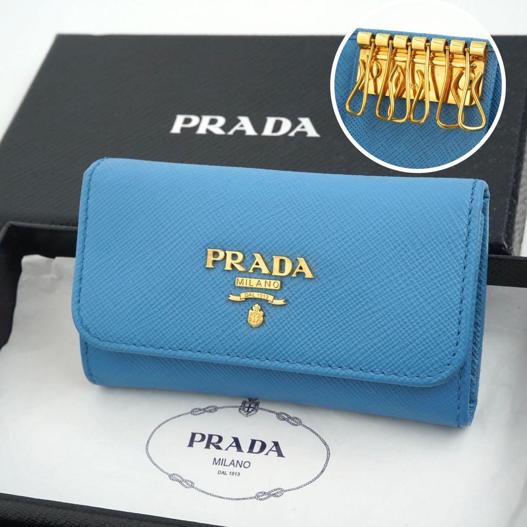 ✨未使用に近い・箱付き✨　PRADA キーケース　サフィアーノレザー　6連　刻印 PRADA プラダ サフィアーノ 6連 キーケース ロゴ 中古 Mイ-469 | Shop