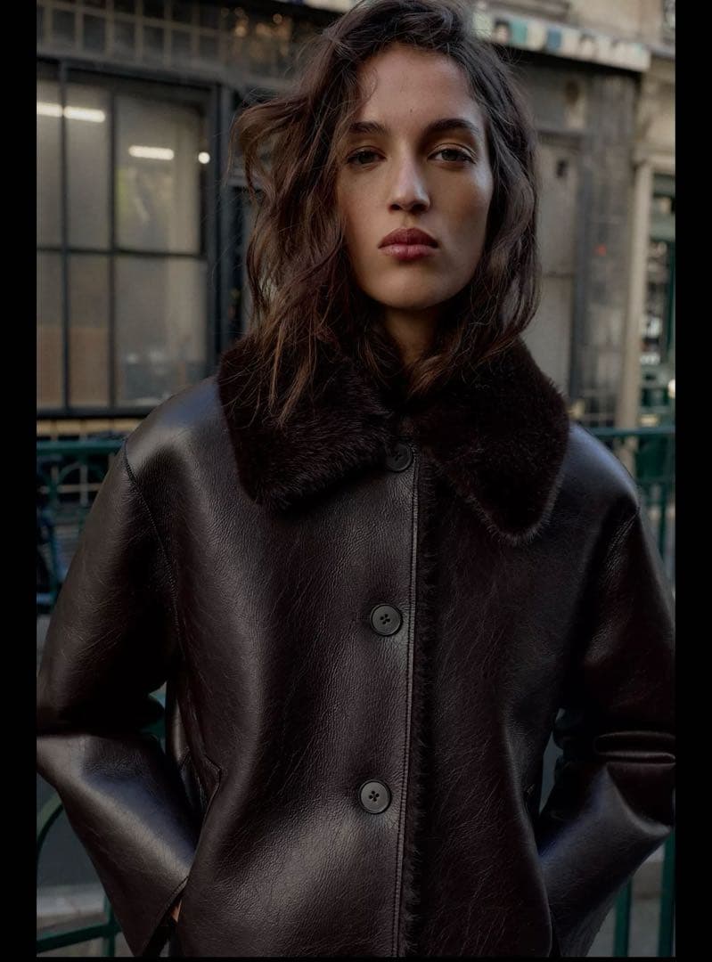 ZARA リバーシブルダブルフェイスフェイクレザージャケット - メルカリ