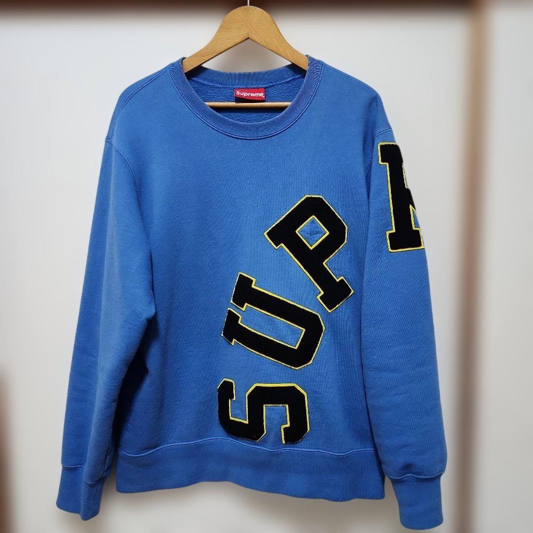 おさるもんちSupreme　トレーナー　美品　M　ブルー 国内発送 関税込 21SS Week7 Supreme Gonz Logo Crewneck (Supreme