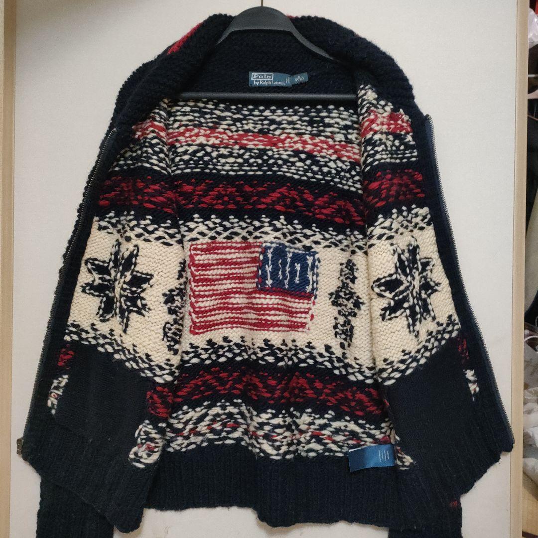 ラルフローレン カウチンセーター カーディガン POLO sport 星条旗