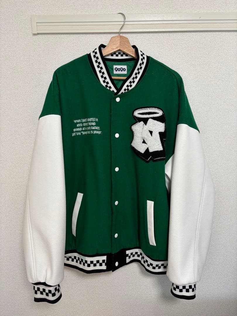 9090】 スタジャン グリーン/緑 白 - メルカリ