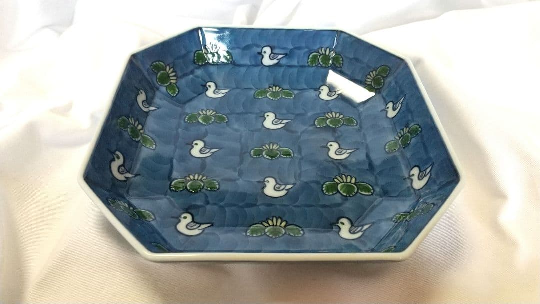 有田焼 源右衛門窯 染錦 水鳥絵 方皿 - メルカリ