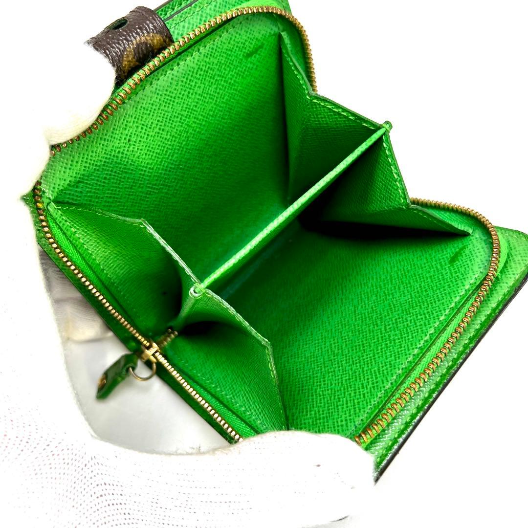 ルイヴィトン モノグラム ペルフォ コンパクトジップ M95218 グリーン