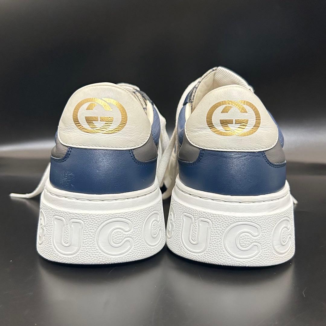 極美品】グッチ ローカットスニーカー GG柄 厚底 メンズ PVC グレー