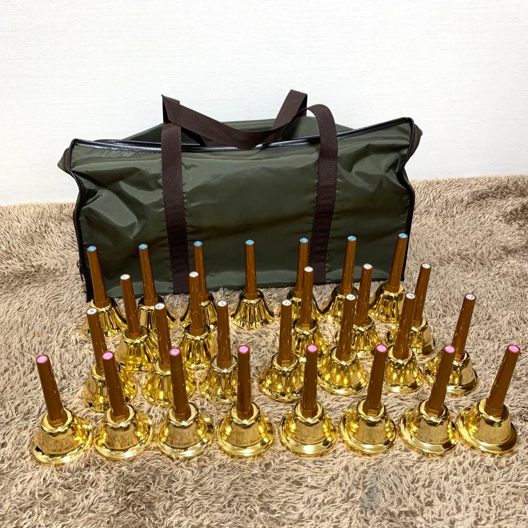 美品 ウチダ ハンドベル ゴールド27音 純正ケース付 Amazon | ウチダ ミュージックベル(ハンドベル) ゴールド27音 MB-GN