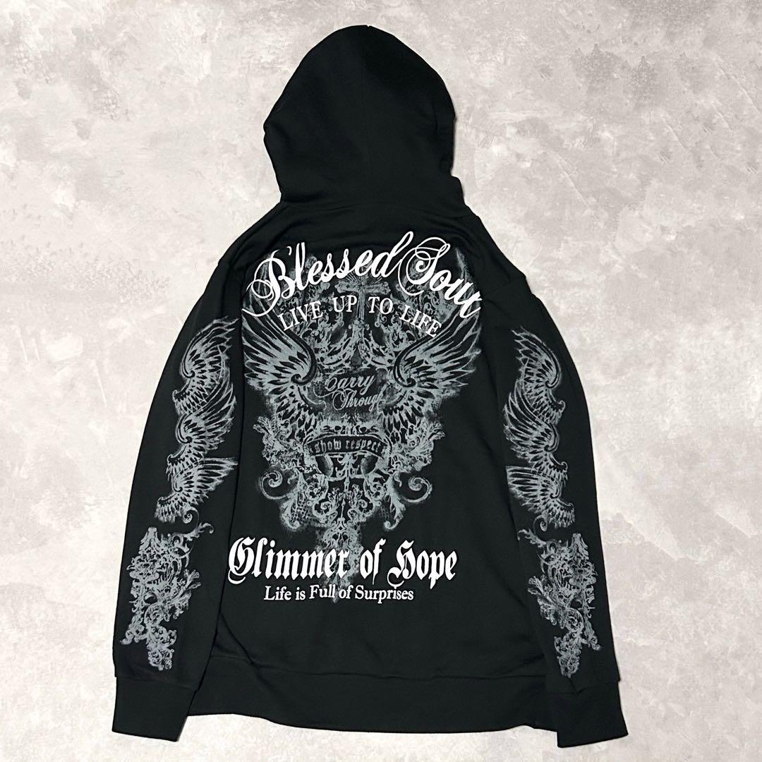 00s archive Y2K ゴシック ウイング パーカー ブラック お兄系 - メルカリ