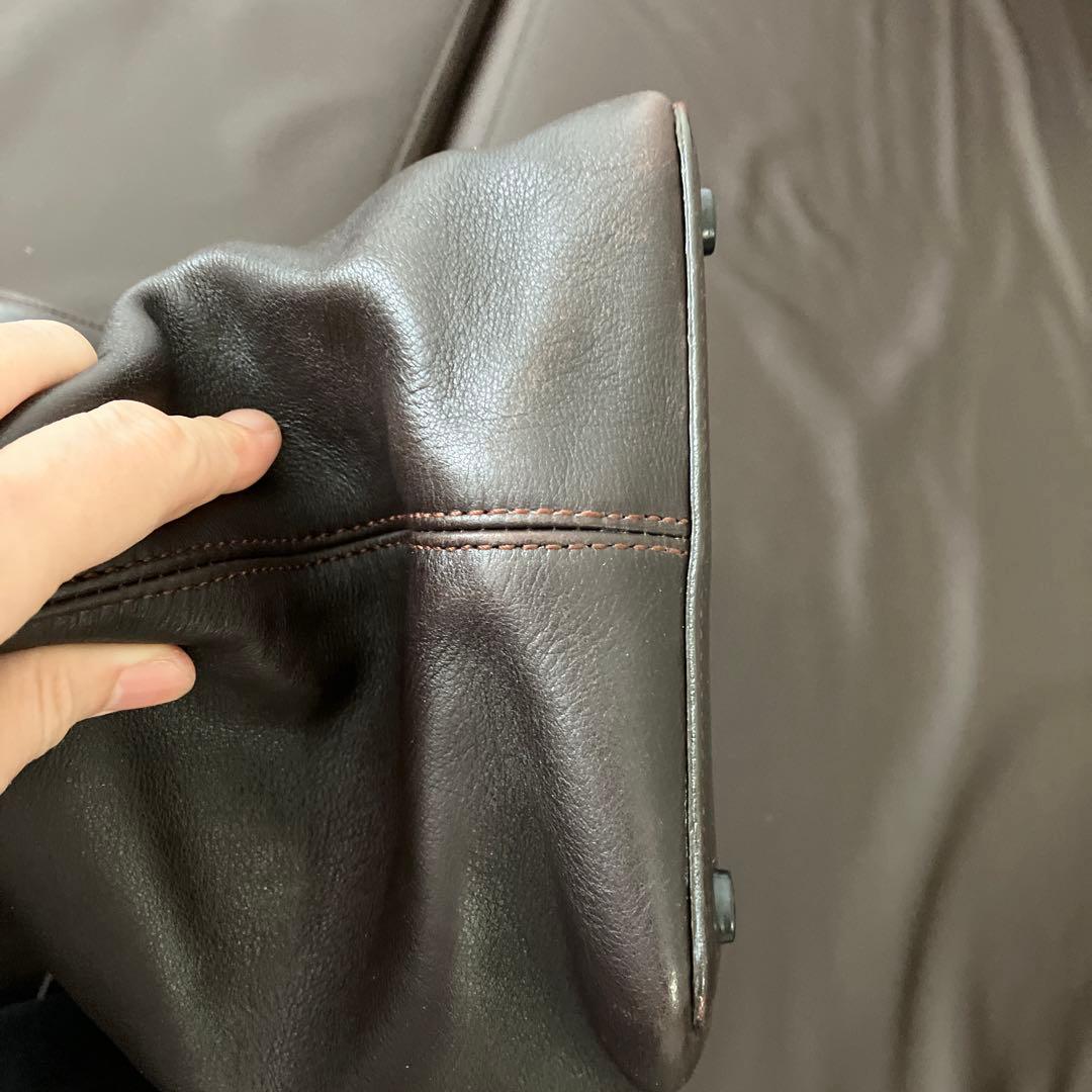 シャネルターンロックラムスキンボストンショルダービジネスバッグ大