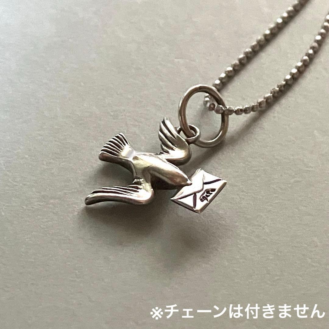 agete アガット シルバー チャーム ネックレス 鳩 バード レター 手紙