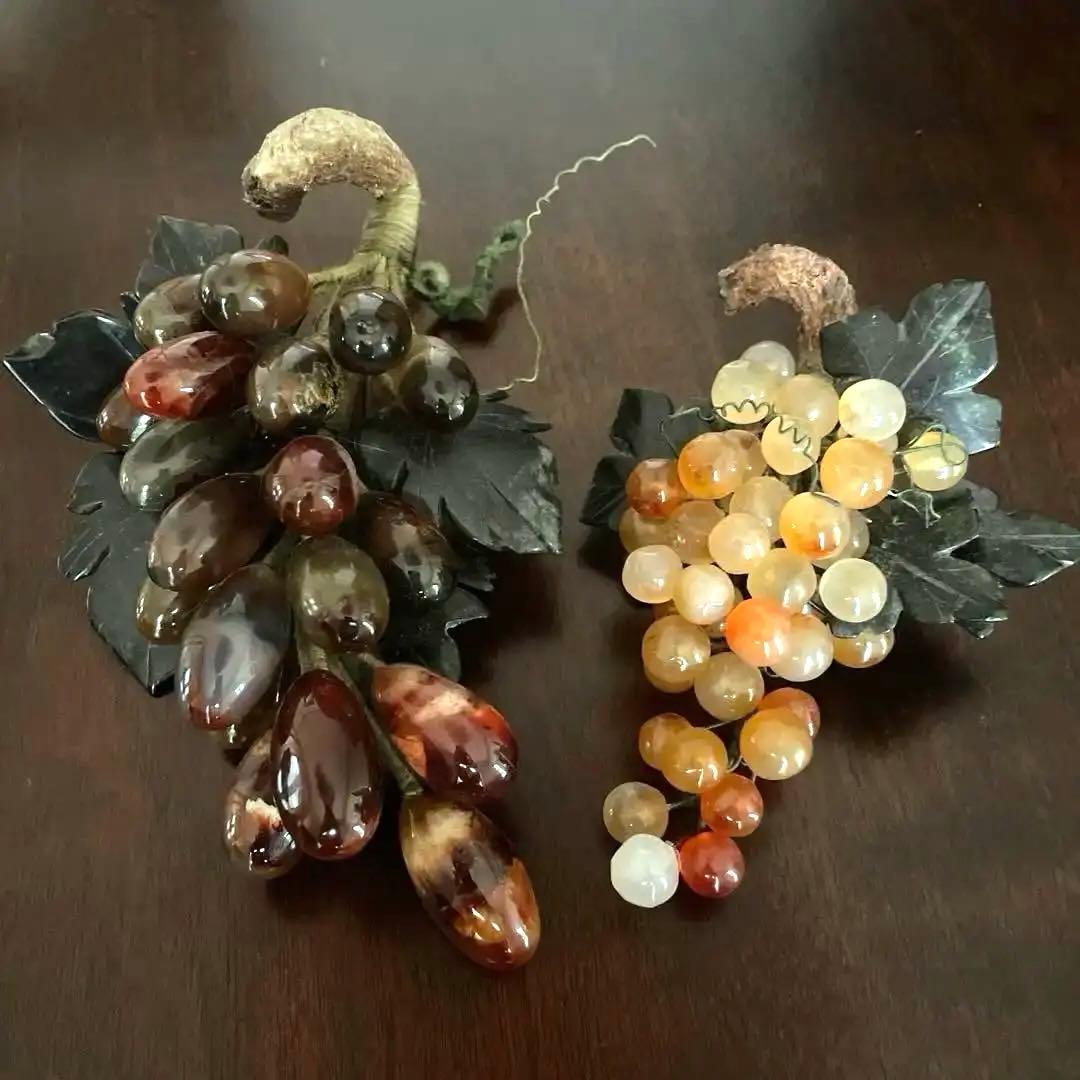 中国美術 玉石葡萄 ぶどう彫刻 玉石 置物 インテリア 観賞石 縁起物 中国美術 玉石葡萄 ぶどう彫刻 玉石 置物 インテリア 観賞石 縁起物