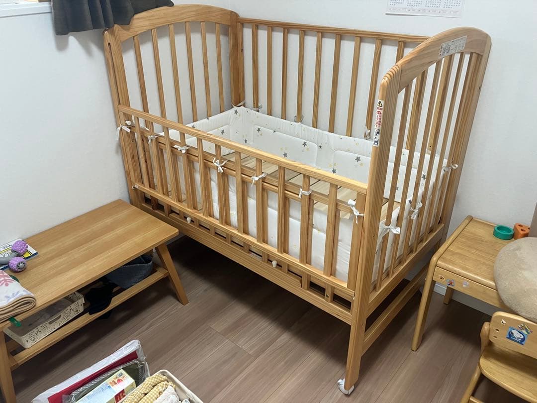 【直接引き取りのみ　福岡】KATOJI ベビーベッド ハイタイプ 標準サイズ 楽天市場】ベビーベッド ハイタイプ ツーオープン 日本製 レギュラー