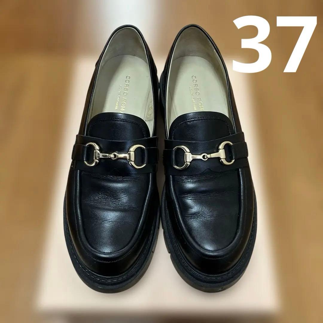 spick&span コルソローマ9 ビットツキローファー　37 ブラック CORSO ROMA 9 / コルソローマノーヴェ ローファー（ローファー