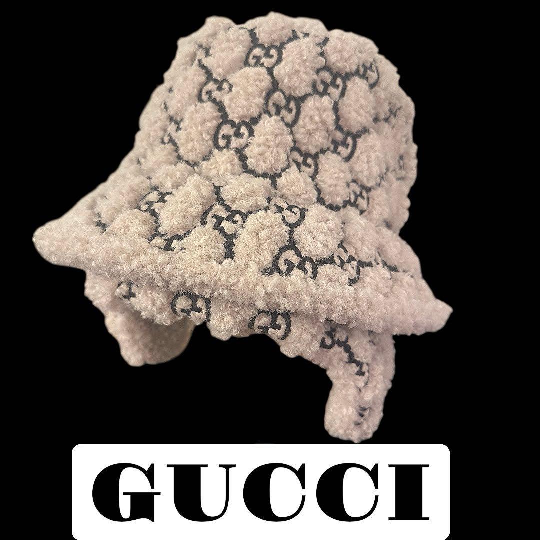 5*6様 GUCCI もこもこ ボア素材 GGパターン バケットハット GUCCI(グッチ) ジャンボGGキャンバス バケットハット681256 681256