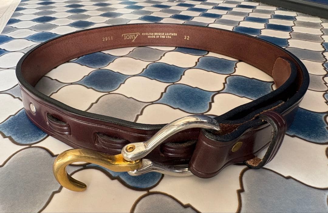 TORY LEATHER フックバックルベルト　32インチ トリーレザー フーフピック ベルト TORY LEATHER HOOF PICK BELT