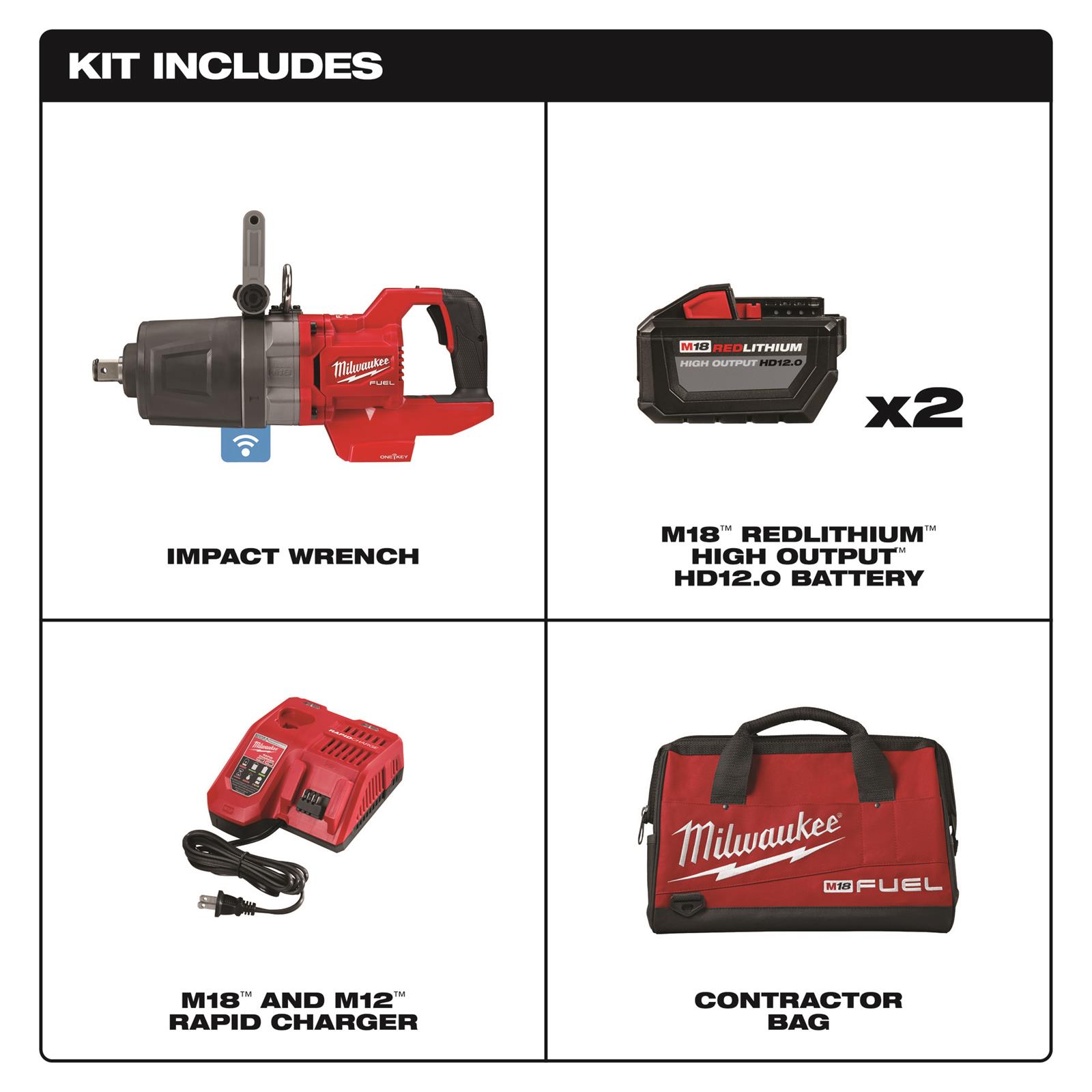 Milwaukee Tool 2868-22HD Milwaukee M18 FUEL 1 in. D-Handle High