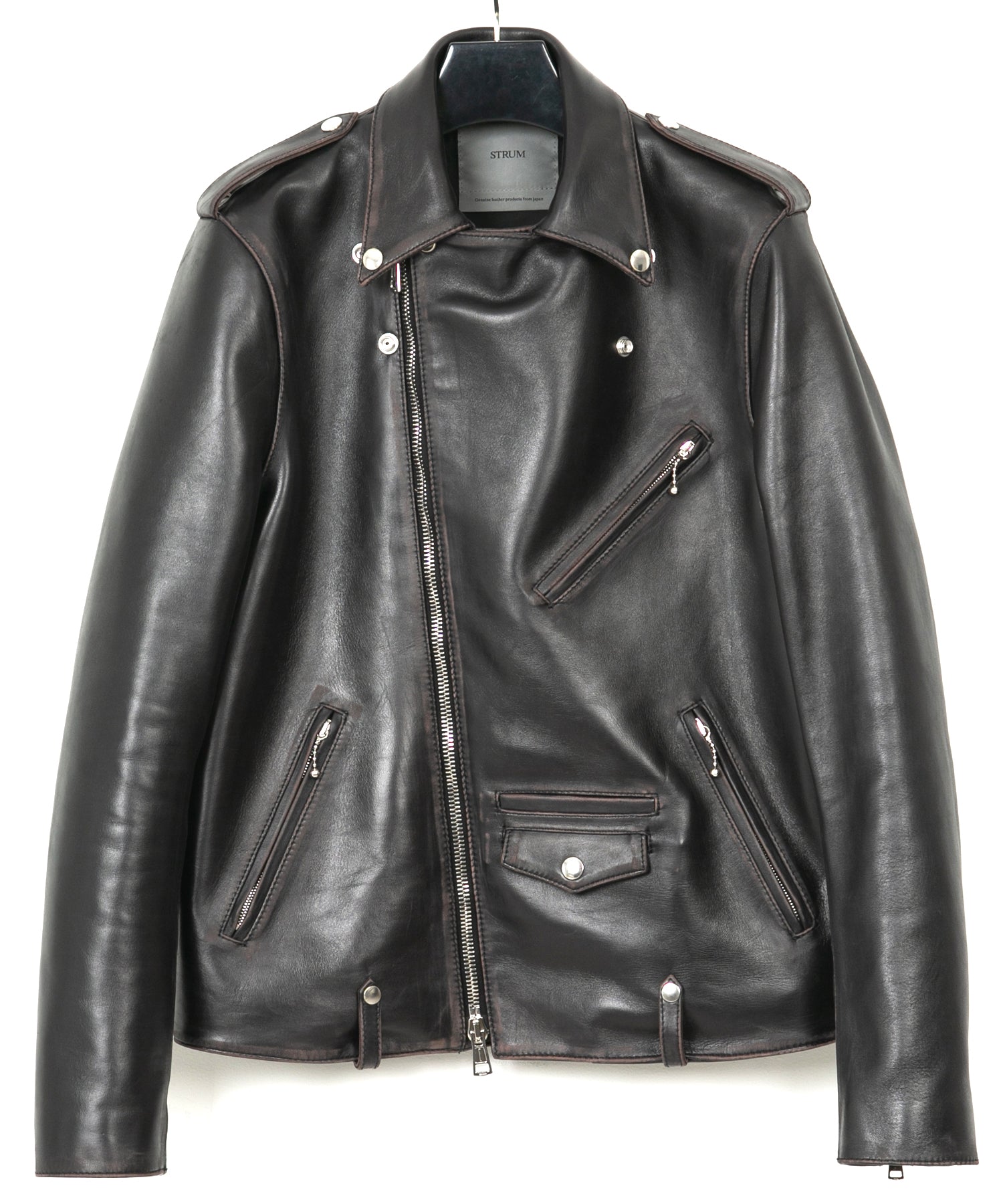 60sライトニングジッパー フェード ライダース j100 型 茶芯 BUCO J